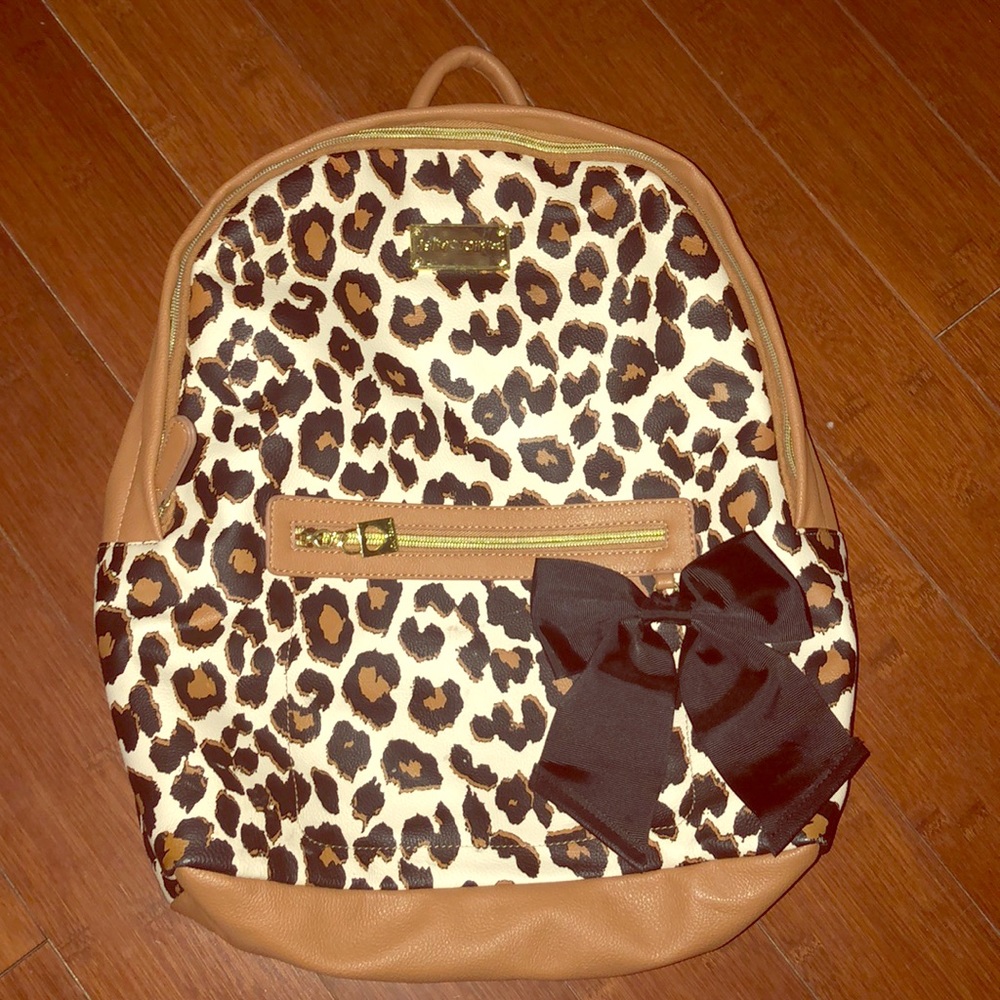 Betsey Johnson, cheetah and flower print backpack